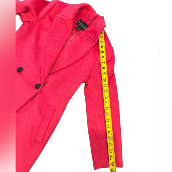 Rachel Zoe Peacoat Pink Wool Knee-Length Slit Pockets Button Closure size XS - Picture 11 of 13